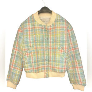 English  Factory (Anthropologie) tweed cotton bomber excellent condition size XS